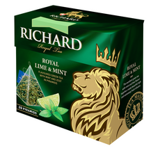 Загрузить изображение в Галерею, Чай Richard &quot;Royal Lime&amp;Mint&quot; зеленый ароматизированный 20 пирамидок